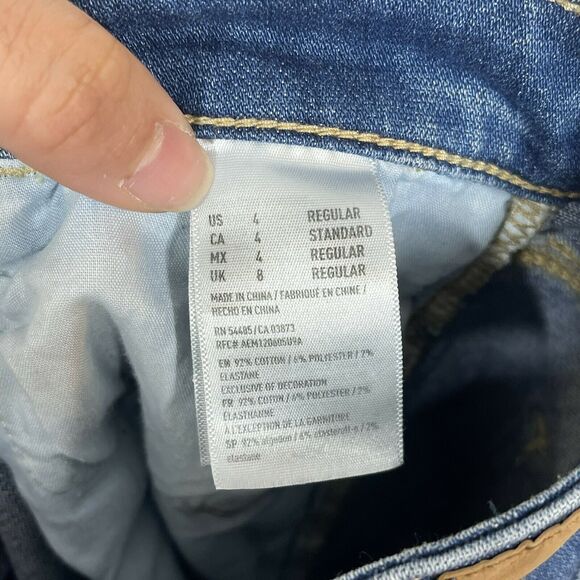 American Eagle Size 4 Super Stretch Hi Rise Jegging Distressed Skinny Blue Jeans - Picture 10 of 10